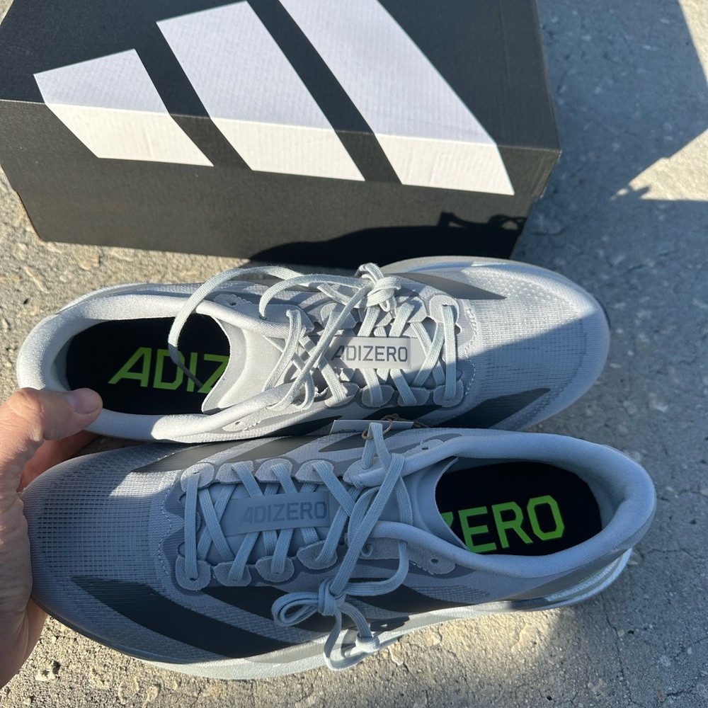 Adidas Men's Adizero EVO SL Running Shoes Silver Metallic Multiple Sizes Read - Picture 10 of 11